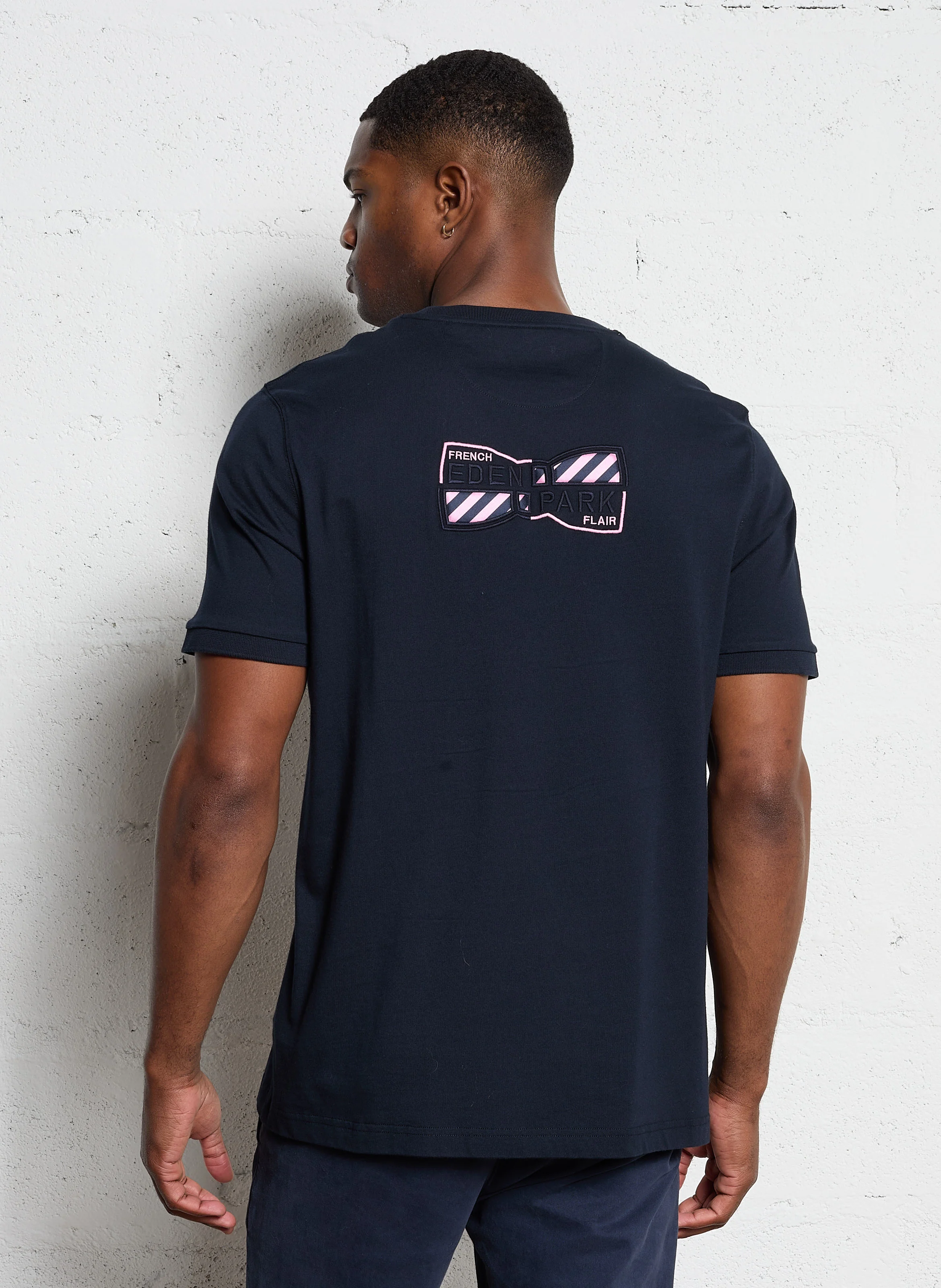 Tee-shirt col rond en coton | Bleu