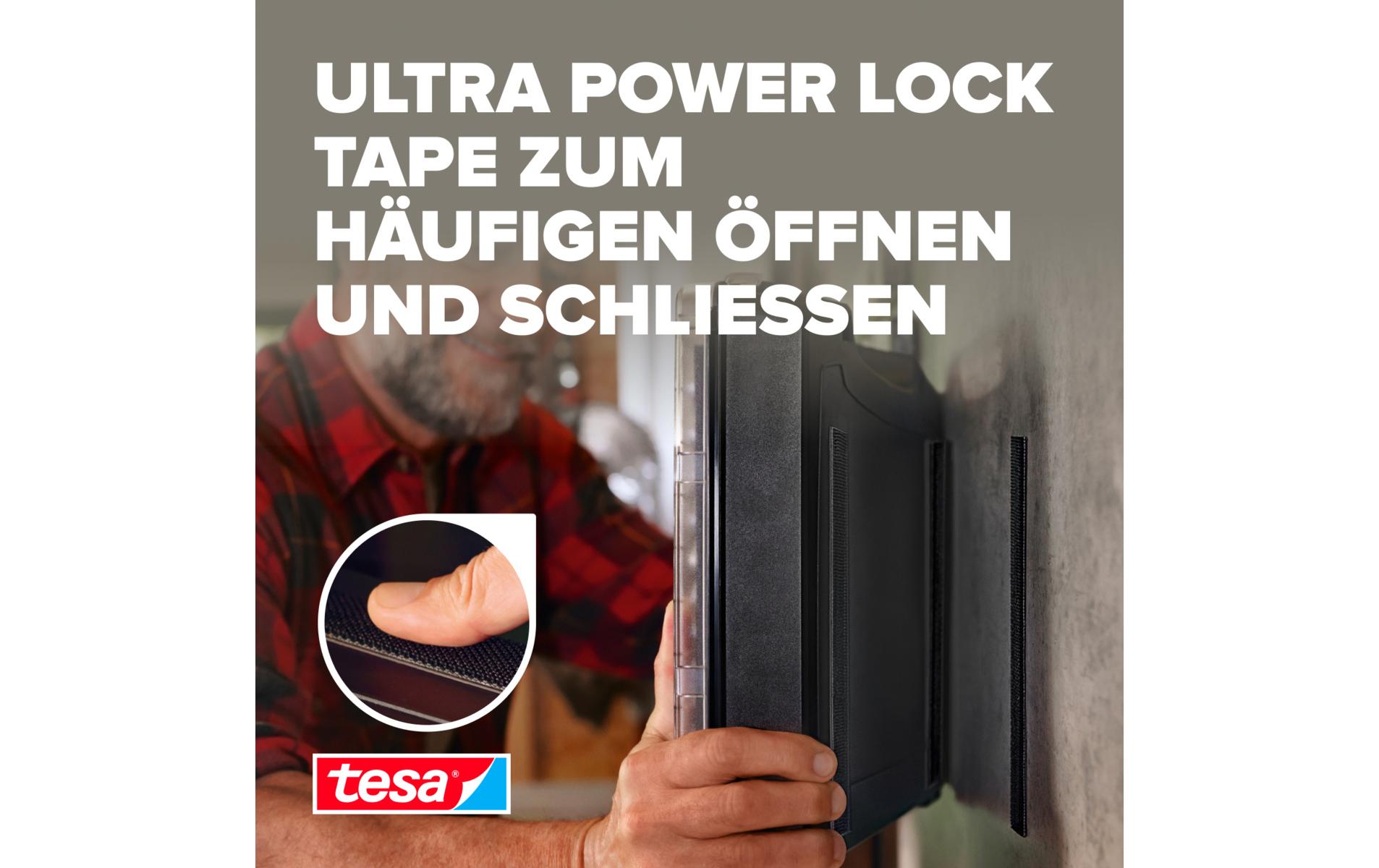 Ultra Power Lock Strips 2 Paar 2 kg, 50 x 25 mmSelbstklebende Klettband-Streifen mit extrem starkem Klettverschluss – wetterfest