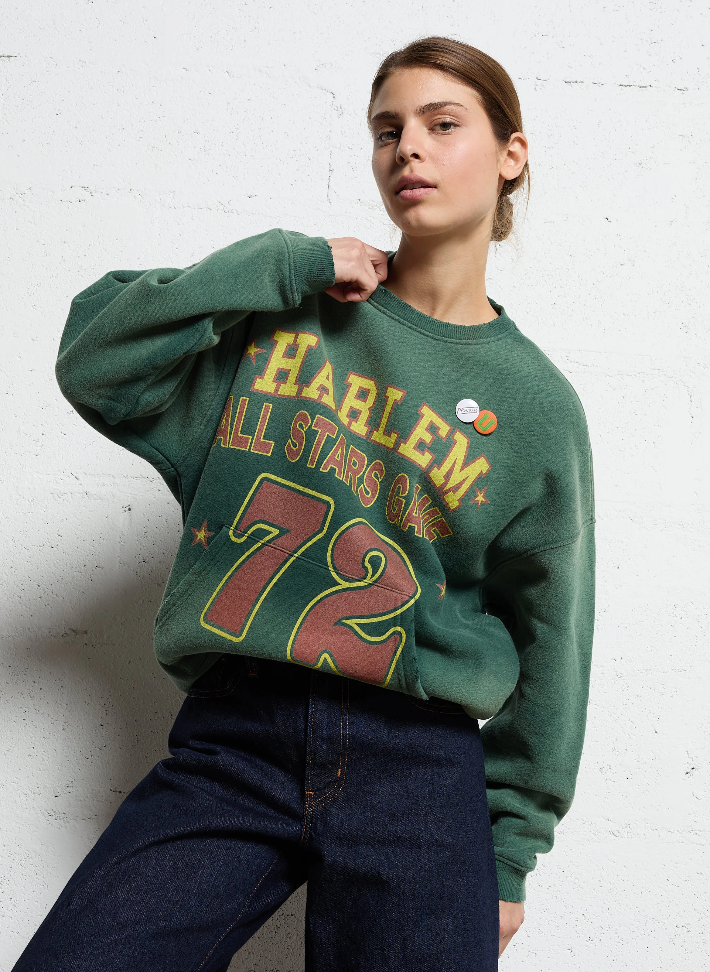 PIPER HARLEM - Sweat ample en coton mélangé | Vert