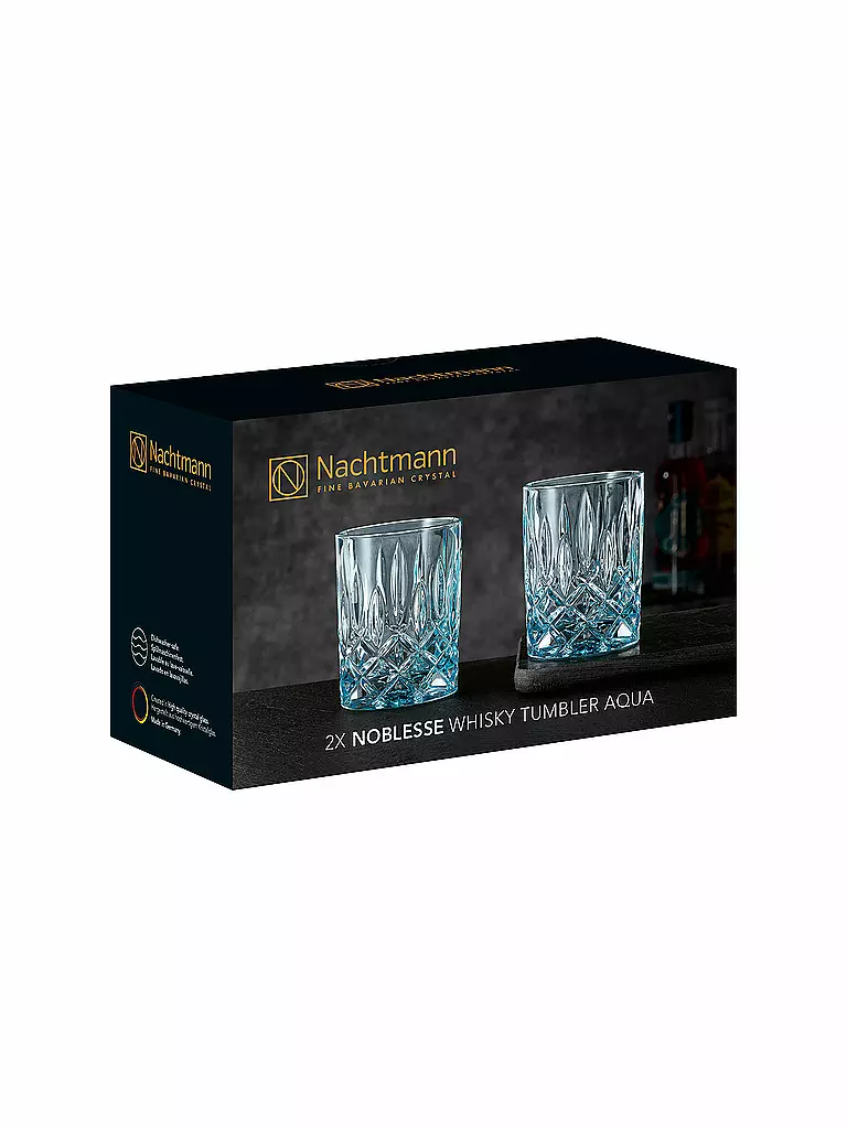 NACHTMANN Whiskeyglas 2er Set NOBLESSE Aqua 295ml hellblau