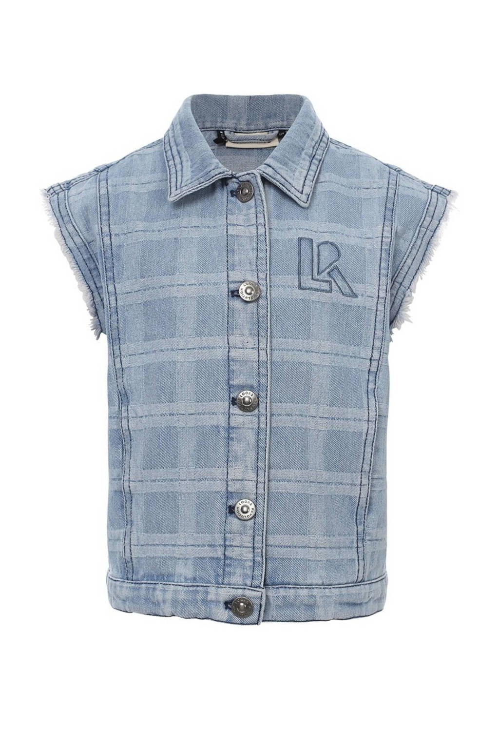 LOOXS geruit gilet lichtblauw