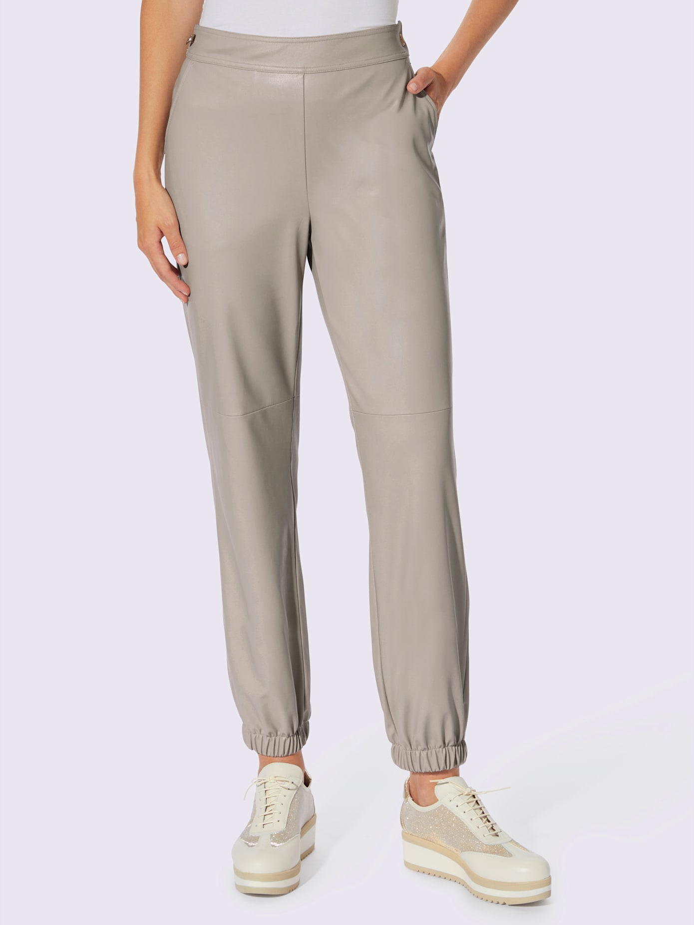 Pantalon boutons fantaisie dorés