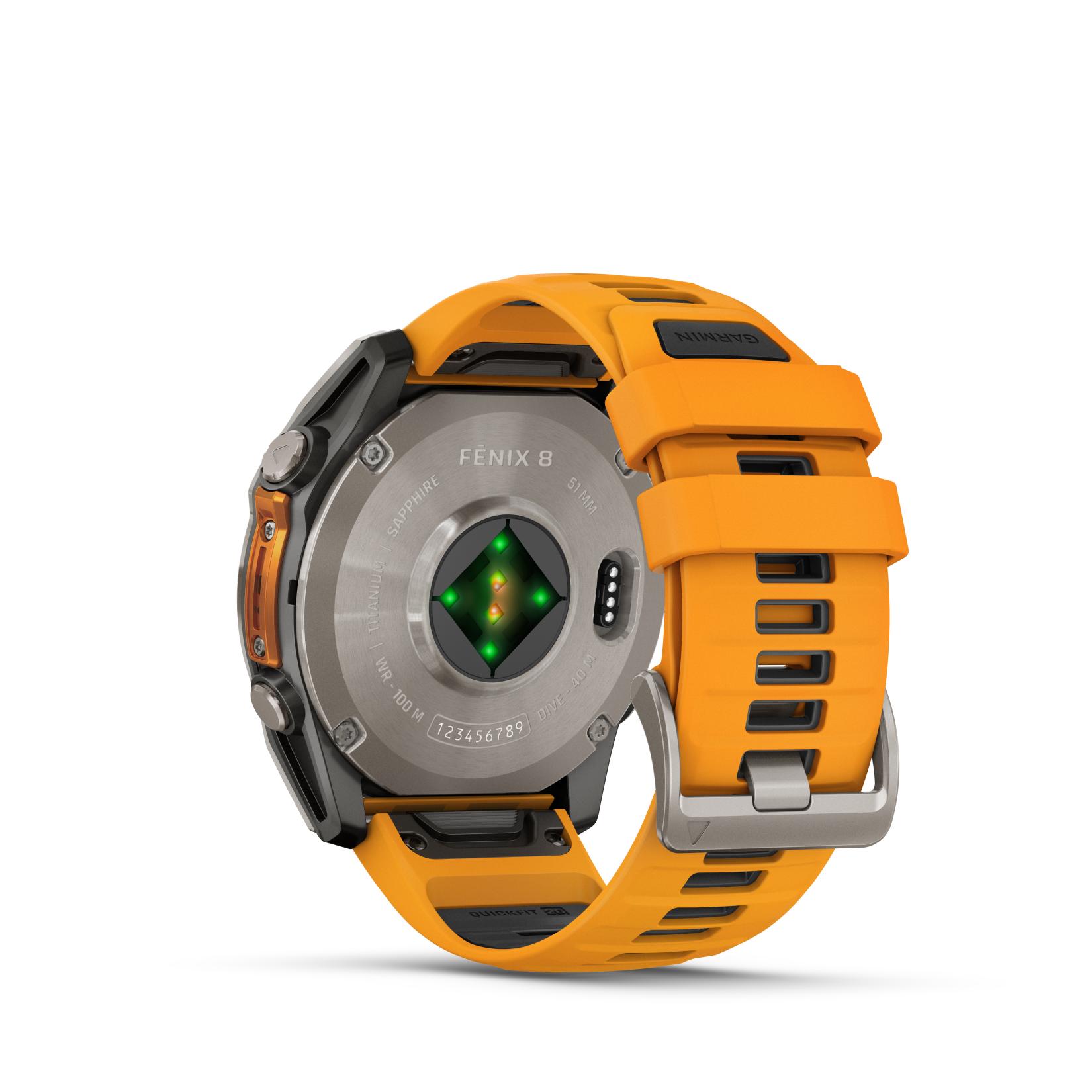 Garmin Fenix 8 47mm Amoled Sapphire Titan/Orange