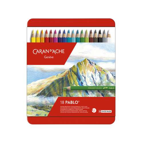 CARAN D'ACHE® PABLO® wasserfeste Künstlerfarbstifte, Metalletuis
