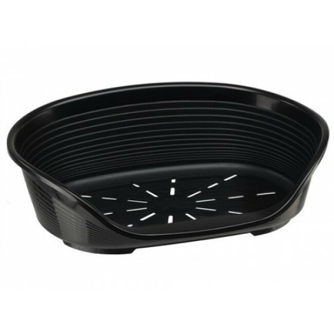 Corbeille en plastique noir Siesta Deluxe Ferplast pour chiens et chats