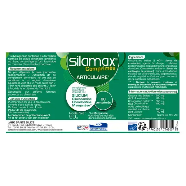 Santé Silice Silamax 60 comprimés