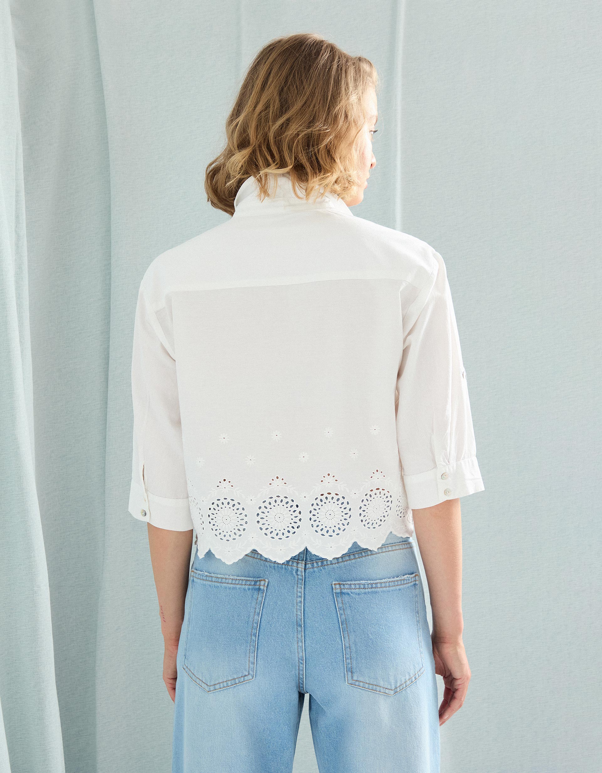 Blusa com Bordado, Mulher, Branco