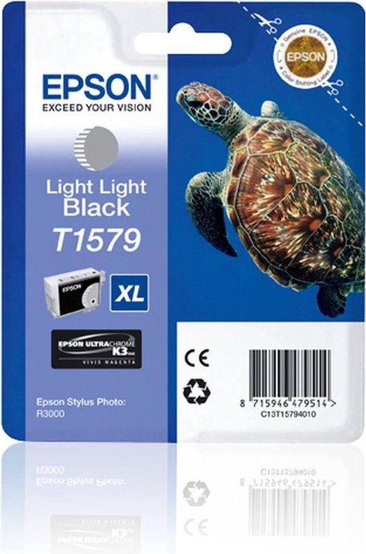 Epson Turtle T1579 inktcartridge 1 stuk(s) Origineel Hoog (XL) rendement Licht licht zwart