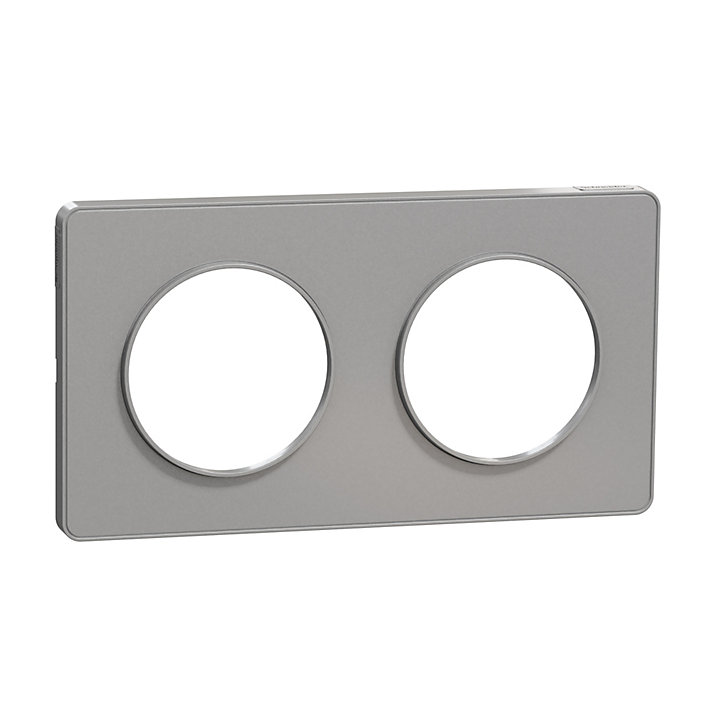 Plaque de finition double Schneider Electric Odace Touch aluminium