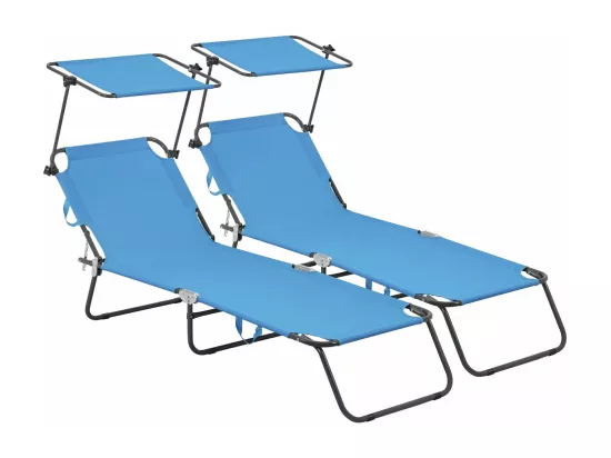 Lot de 2 bains de soleil pliable 