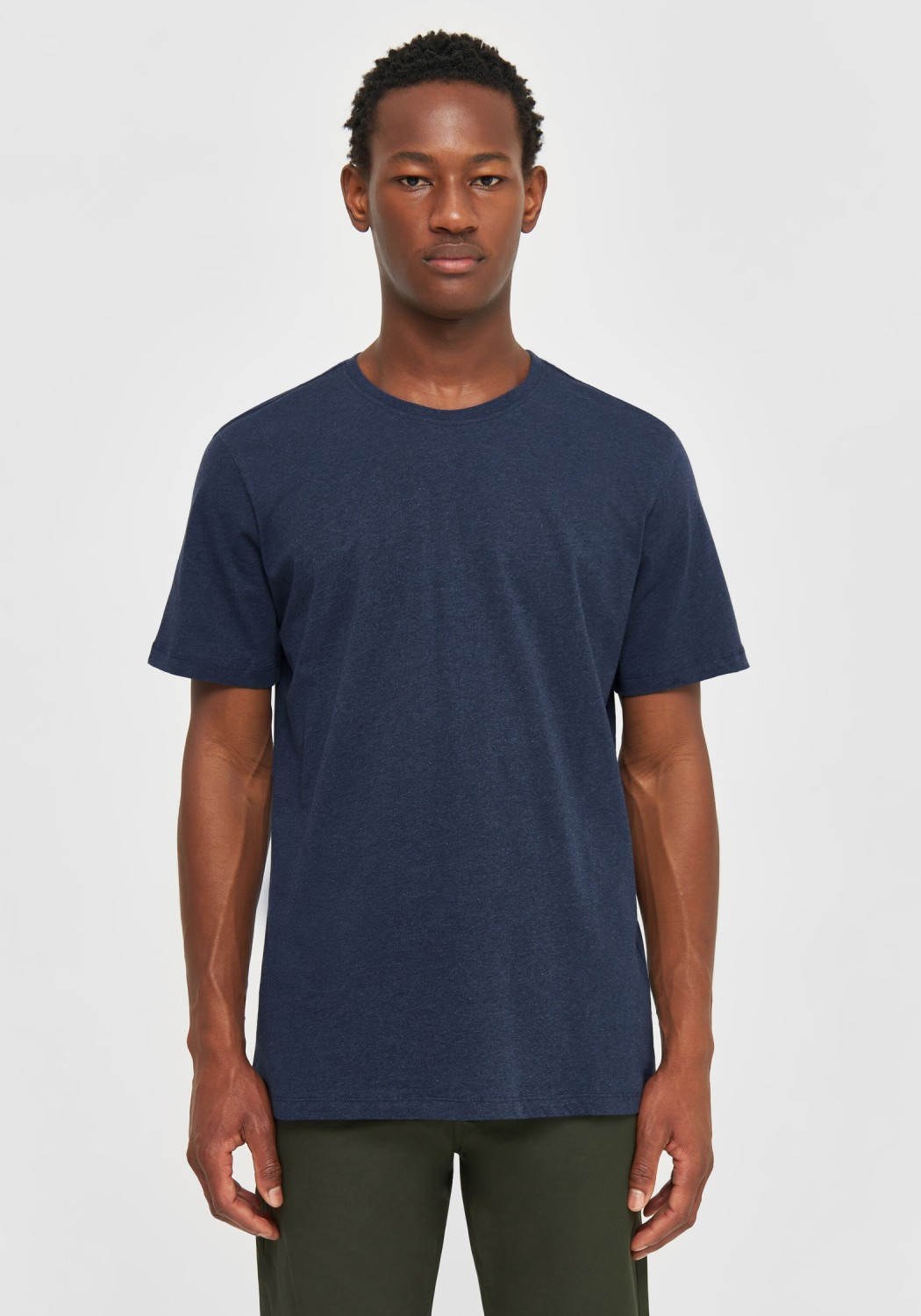 Knowledge Cotton Apparel T-Shirt Basic Tee Insigna Blue Melange