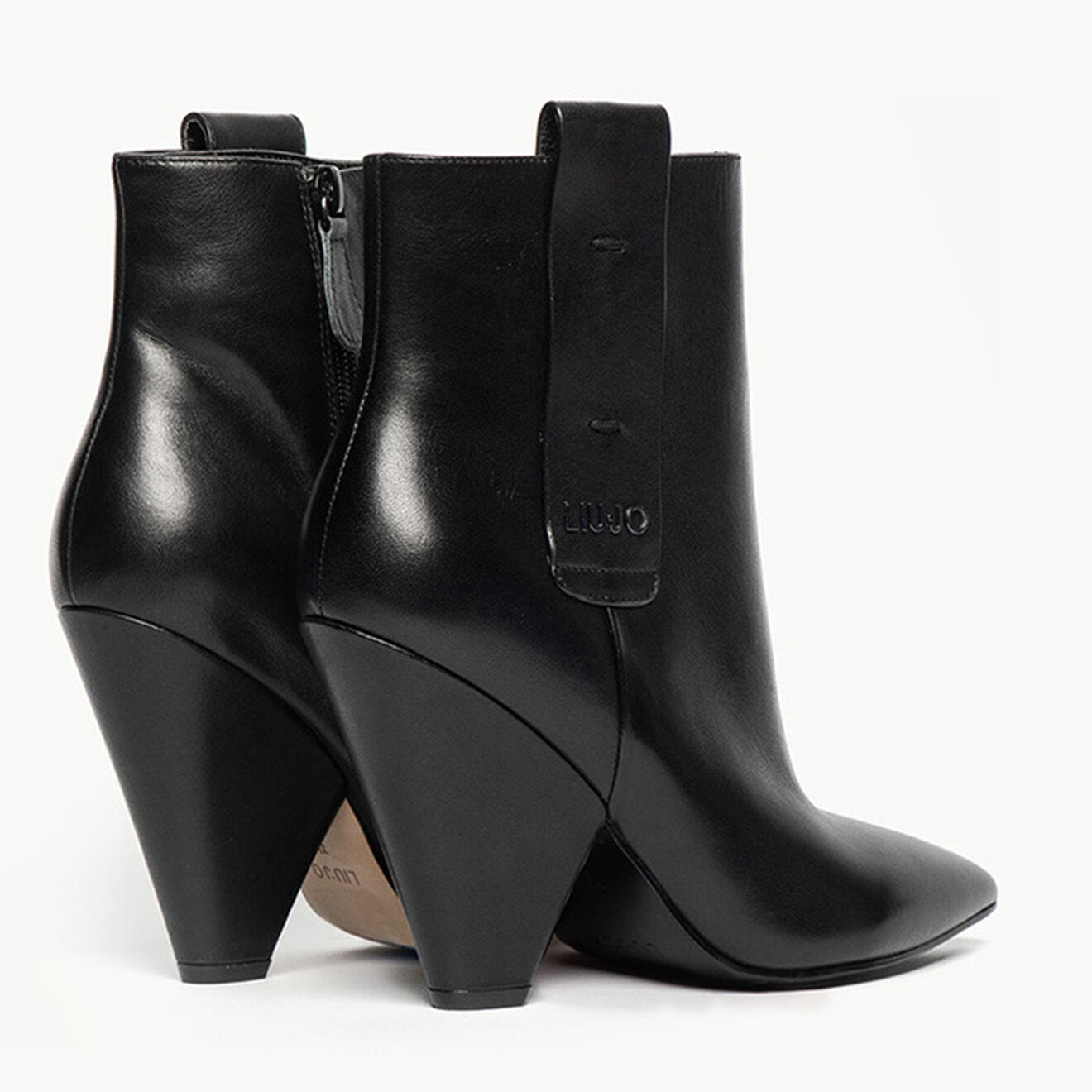 Liu-Jo Bottes en Cuir Guenda noires - Talon 10 cm