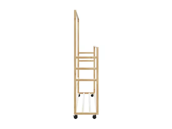 Porte vêtements et étagères et roulettes 90x35x155 cm bambou
