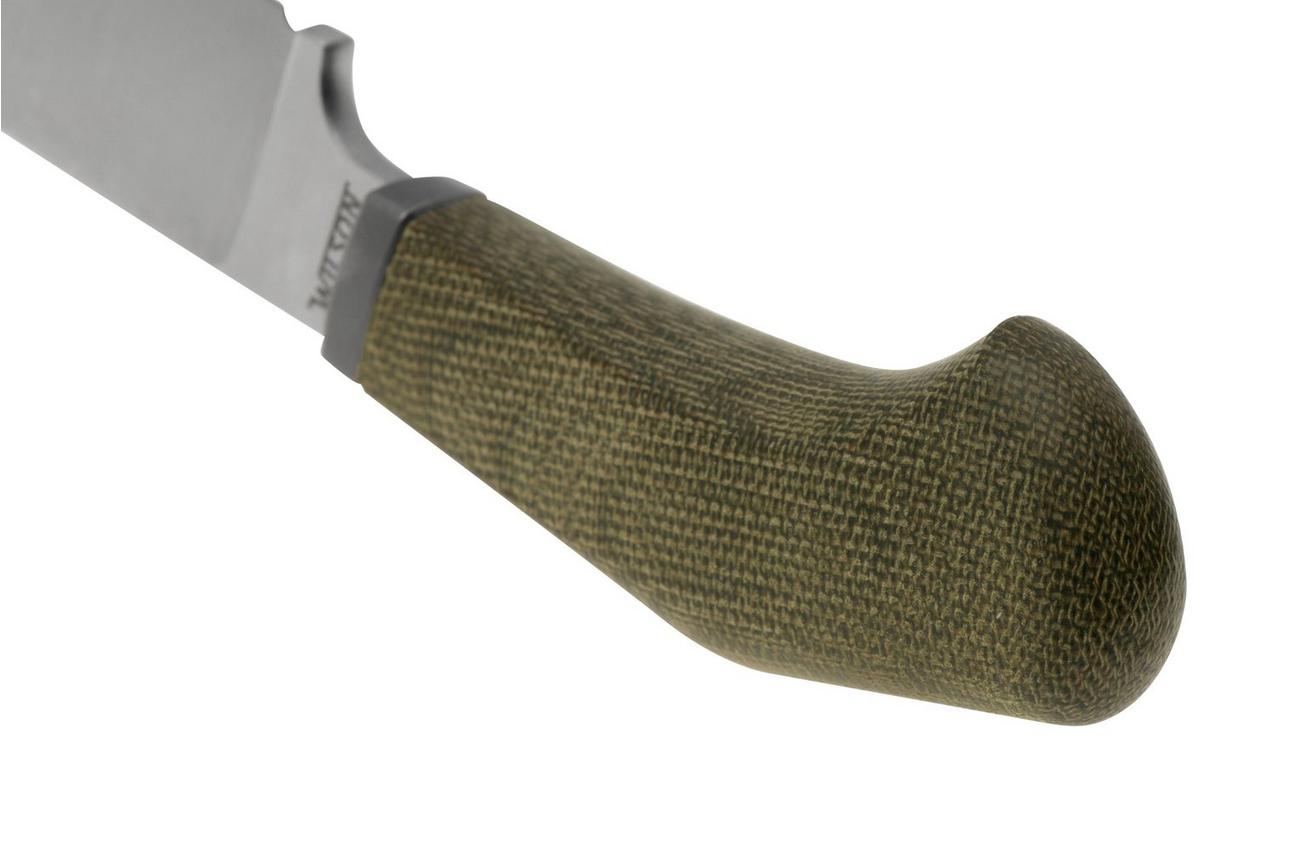 LionSteel Willy WL1-CVG, M390 Droppoint Green Micarta, vaststaand mes