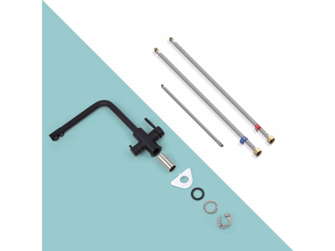 Cecipa max Robinet Cuisine à 3 Voies,3 en 1 Mitigeur Cuisine pour Système D'osmose, Robinet D'eau Propre avec 2 Leviers de Commande Séparés,EU Modèle