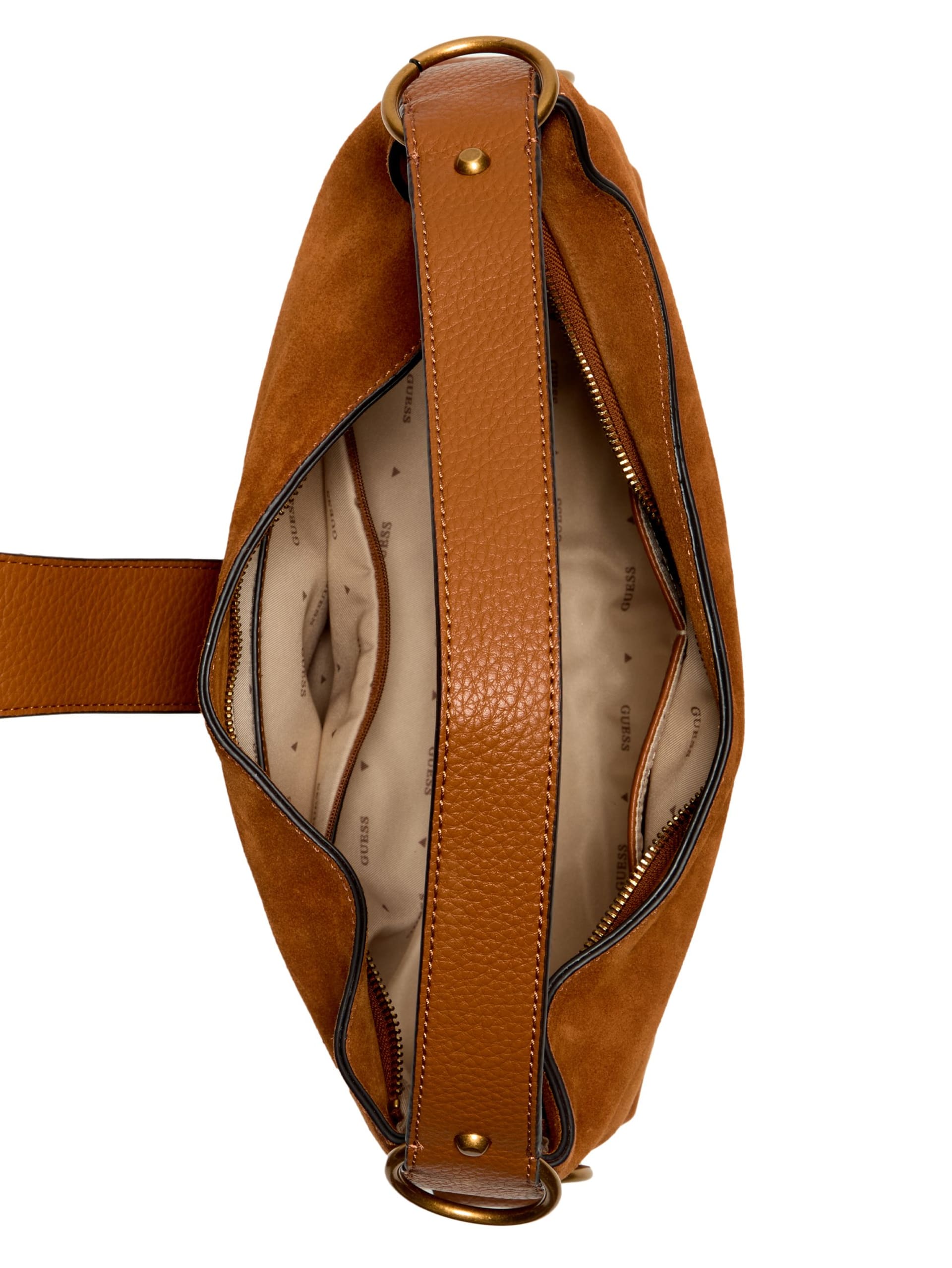 Bolsa de ombro Camden em camurça