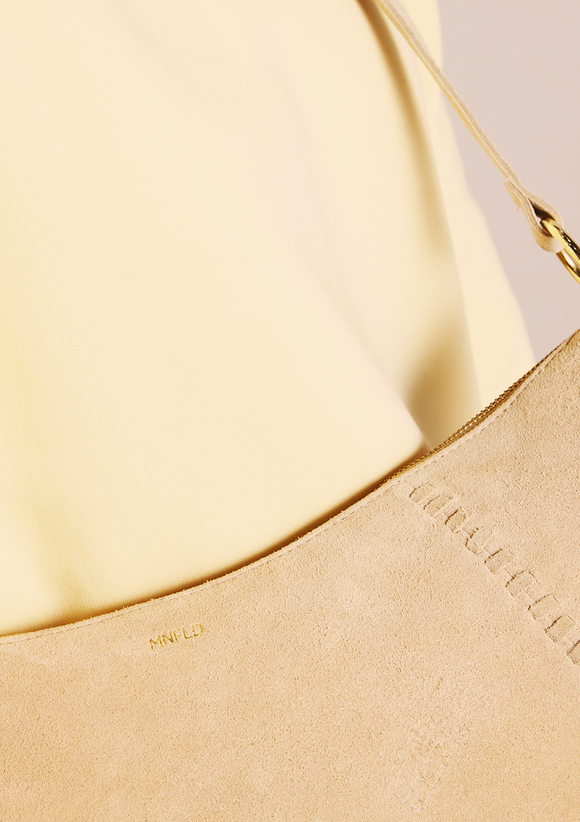 Beige suède schoudertas