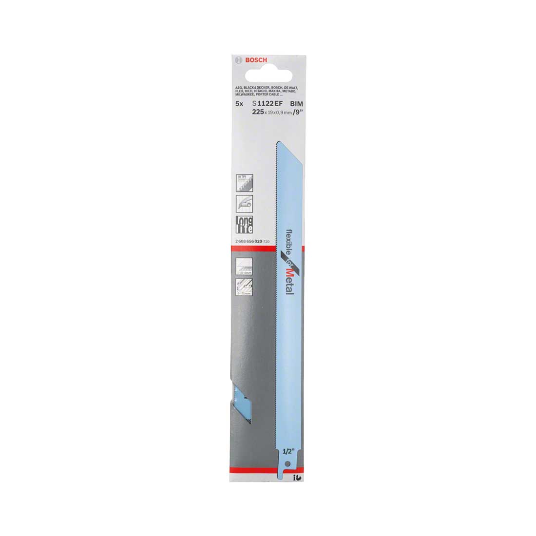 Bosch Säbelsägeblätter S 1122 EF für Metall, 5 Stück