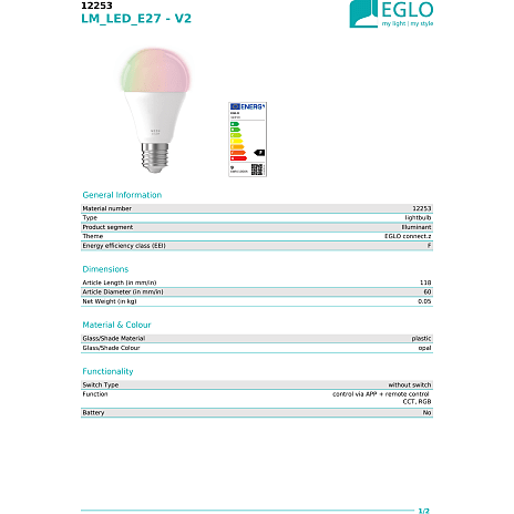 Eglo Connect-Z LED kronepære 9W - multifarvet lys