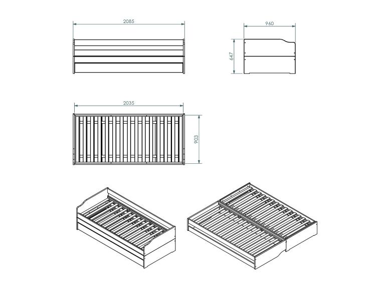 Bedframe Lotar 90 x 200 cm