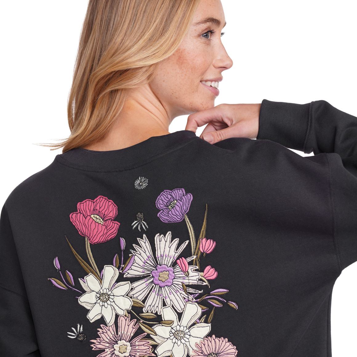 Jonas Nielsen Damen Sweatshirt mit Stickerei dunkelblau