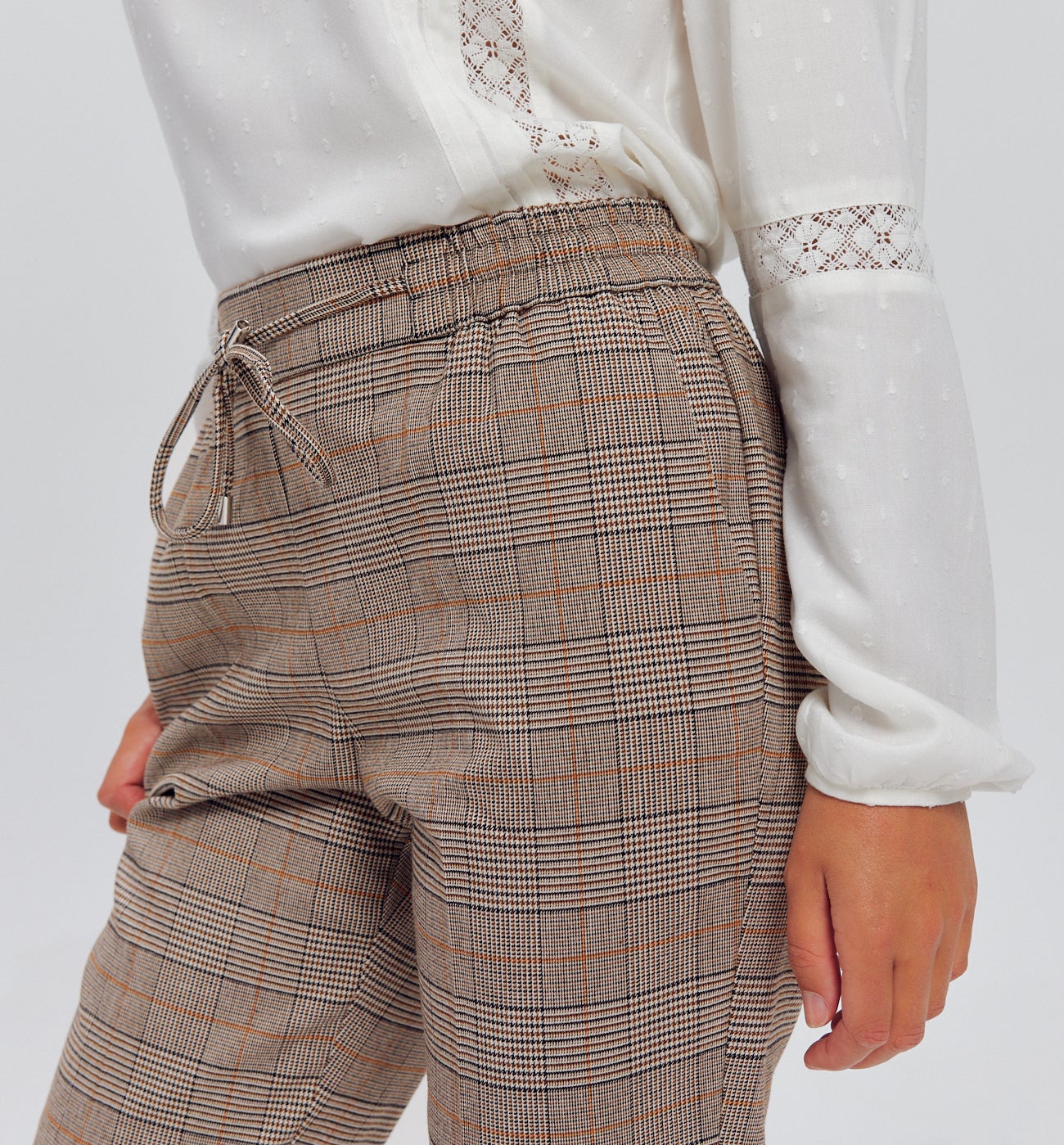 Pantalon jogpant Femme - Carreaux marron