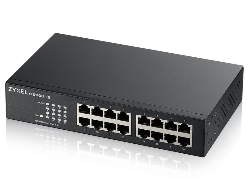 Zyxel Switch GS1100-16 V3 16 Port Zyxel Plug & Play Gigabit-Ethernet Switch