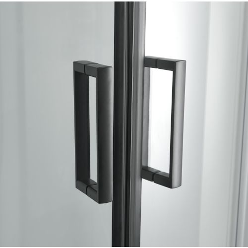 Badstuber Elite zwarte douchecabine kwartrond 80x80cm