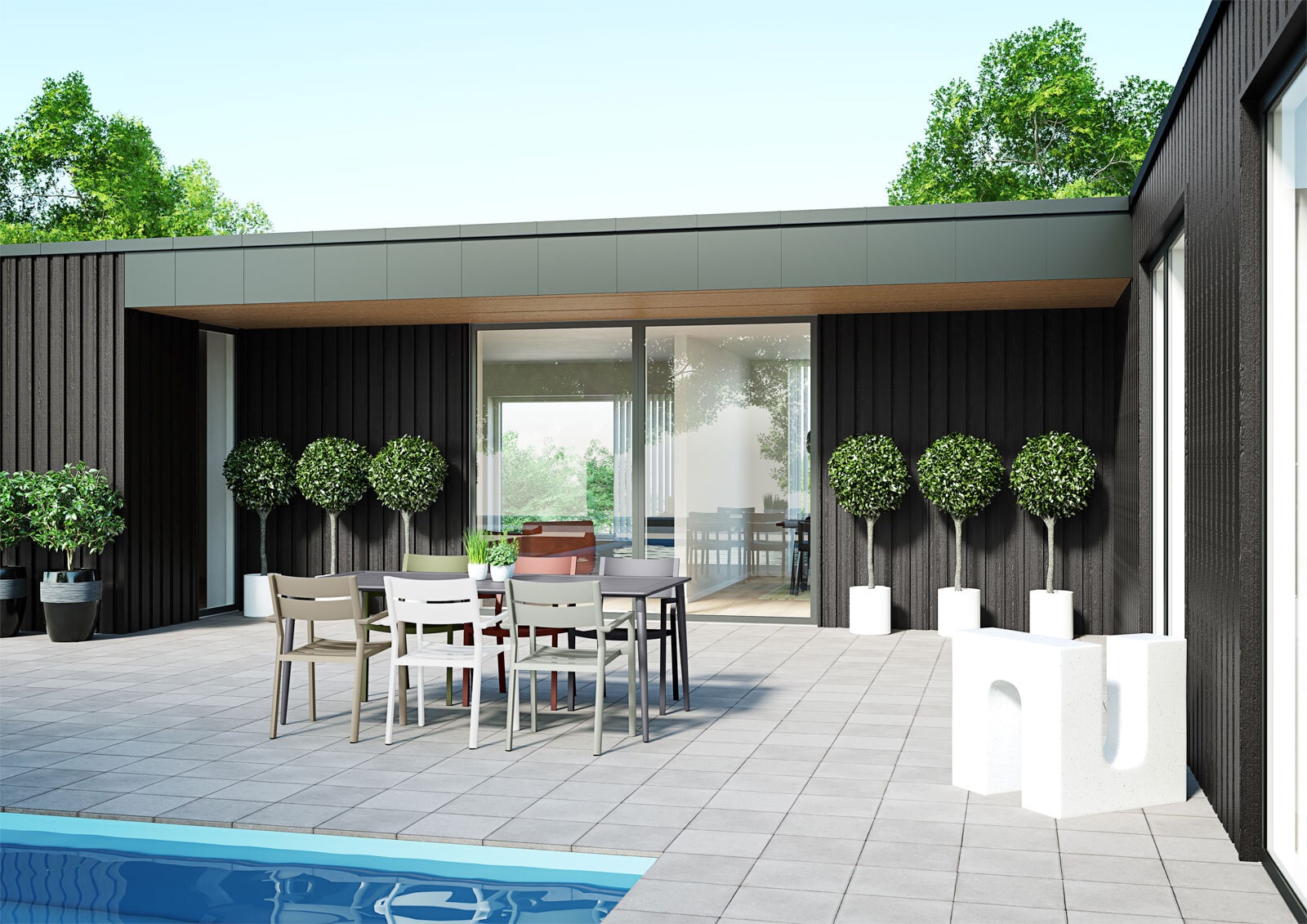 Brafab Stapelstuhl Garten DELIA AL 6er Set anthrazit