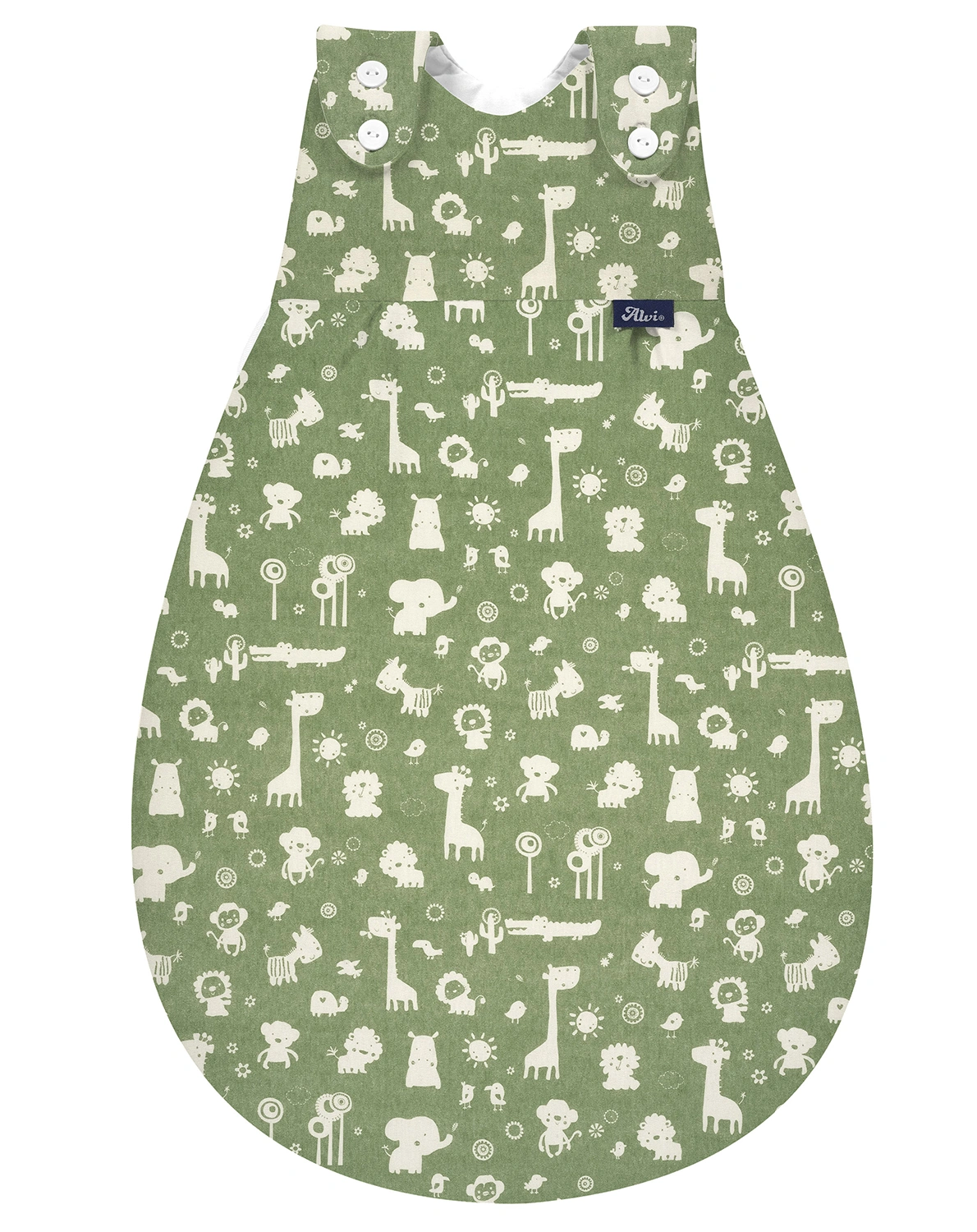 Schlafsack BABY-MÄXCHEN® – GRANITE ANIMALS in grün