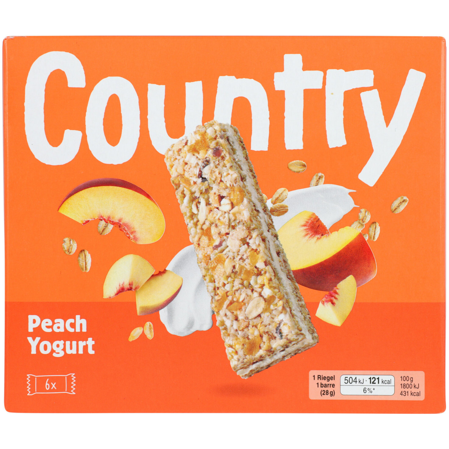 Country Riegel Peach Yogurt 6x28g