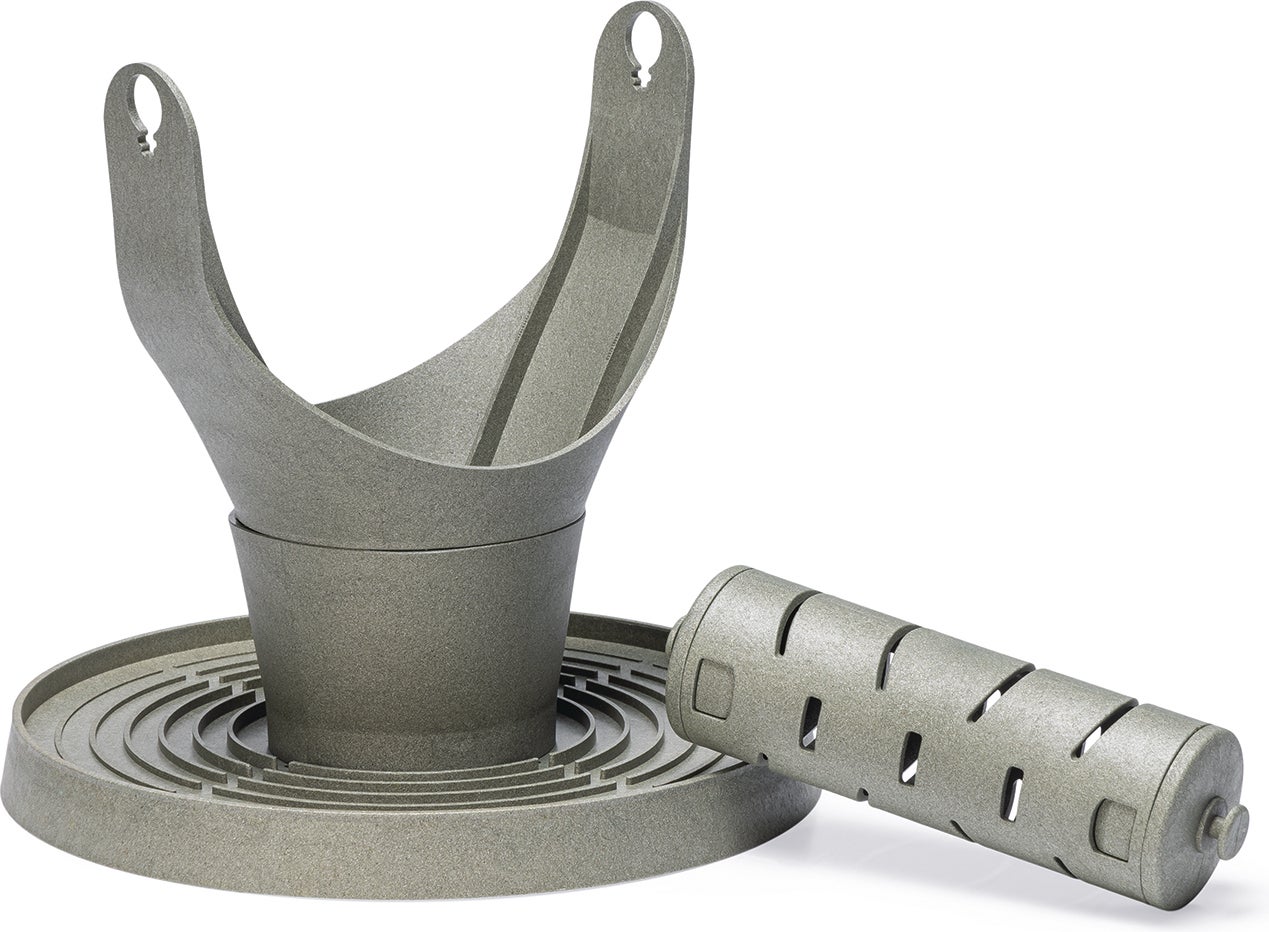 Beeztees kippenvoerbak speel- en snacktoren grijs D 30 H 31 cm