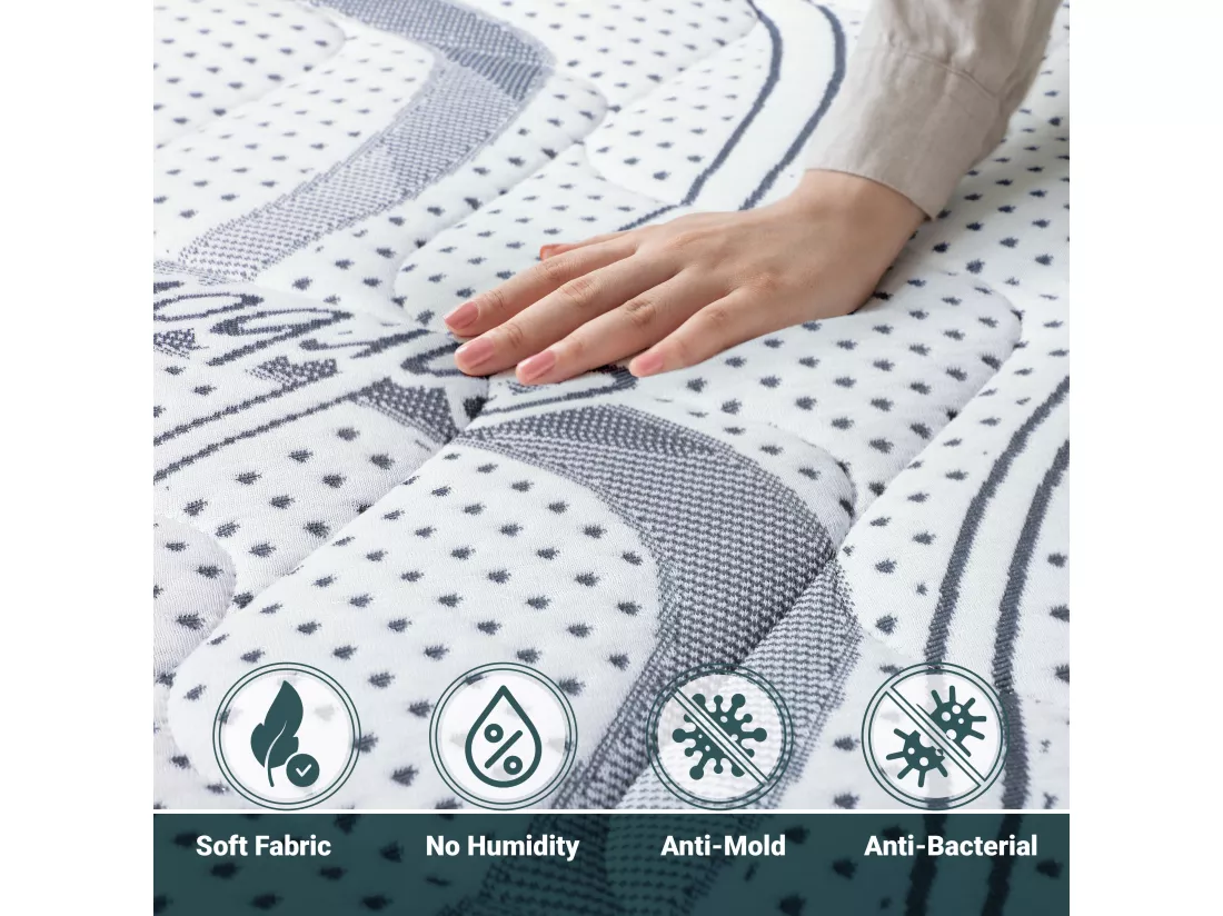 Matelas Double King-Size 180x200 à mémoire de forme | Premium Quality | Hauteur 16 cm | Made in Italy