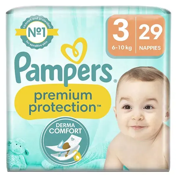 Fraldas Pampers Premium Protection Tamanho 3 x 29 (6kg - 10kg) Nossa número 1 em conforto e proteção
