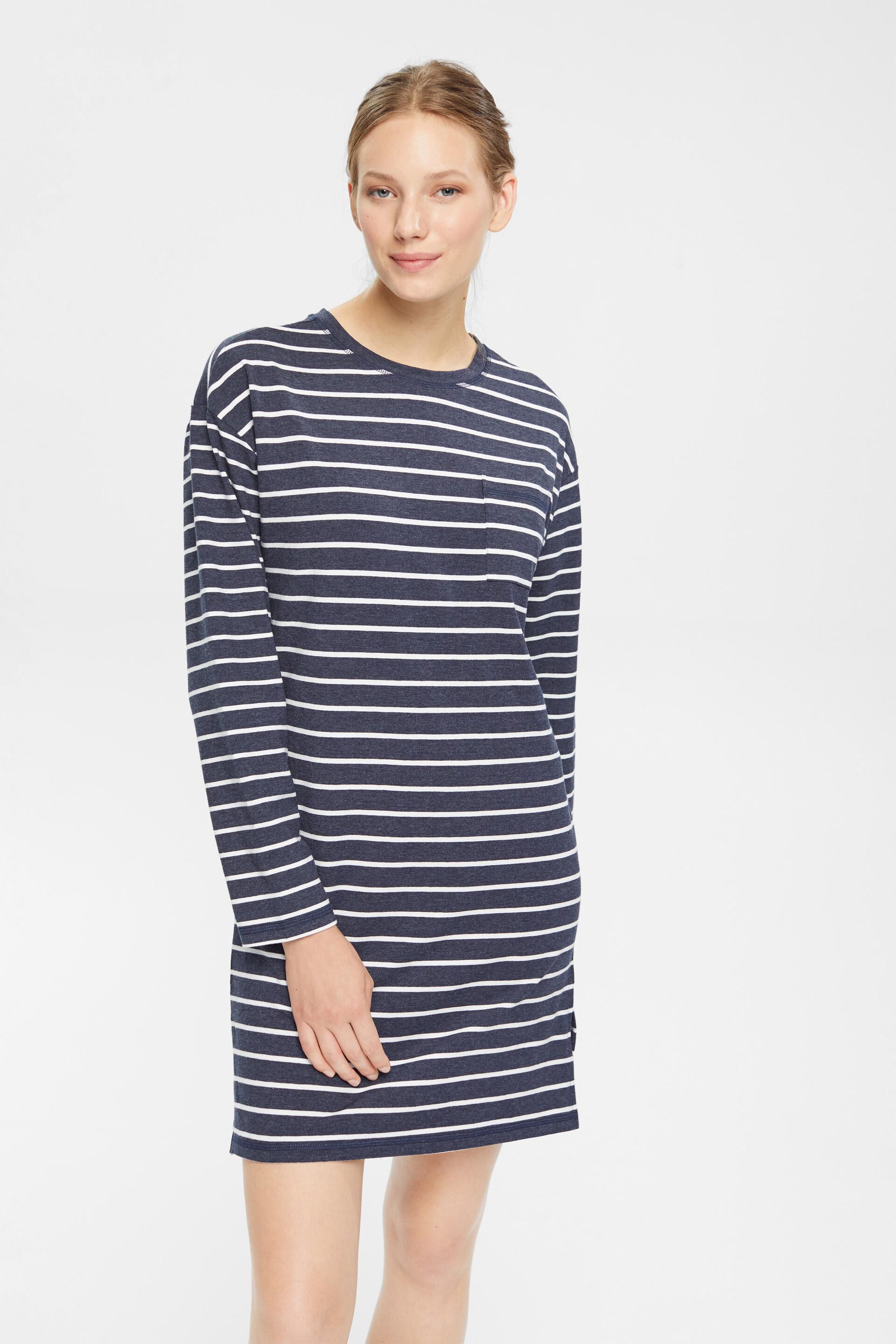 Chemise de nuit en jersey à motif rayé