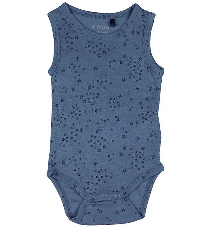 Fixoni Body u/æ - Uld/Silke - China Blue m. Stjerner