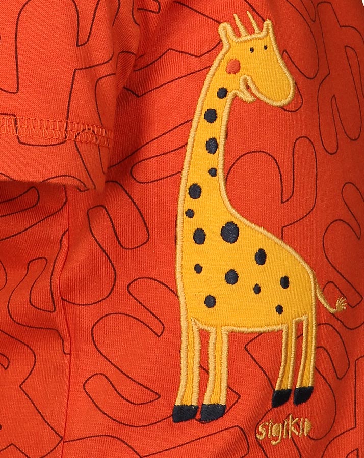 T-Shirt WILDLIFE – GIRAFFE  gemustert in orange
