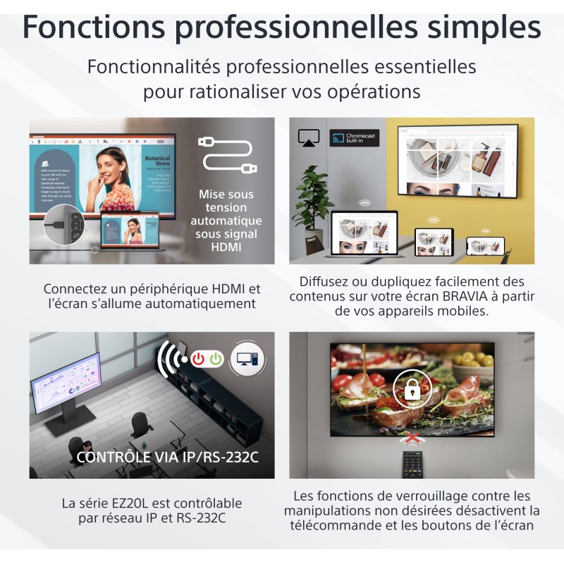 Sony FW-43EZ20L Écran d'affichage dynamique Écran plat de signalisation numérique 109,2 cm (43