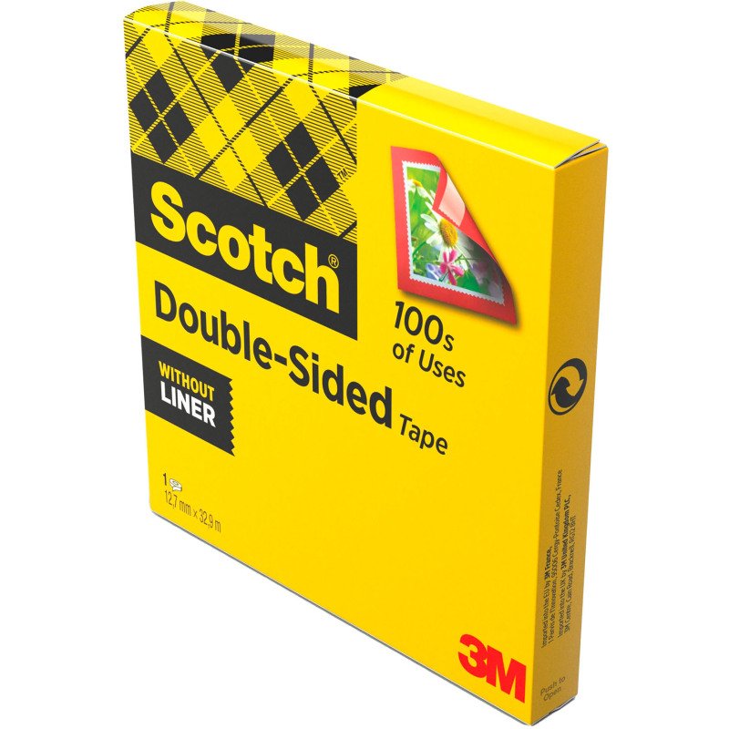 Ruban adhésif Scotch double face 12 mm transparent - Largeur 12 mm x longueur 32,9 m