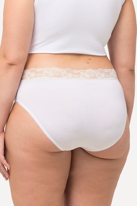 Midislips, 3er-Pack, Spitzenbund, Bambusviskose