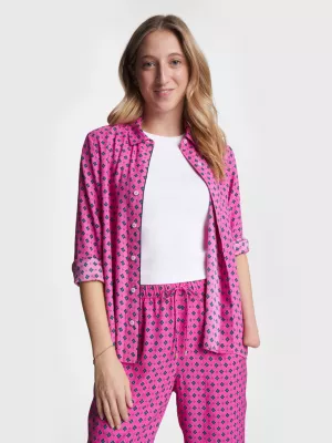 Camisa adaptável com estampa floral e lenço