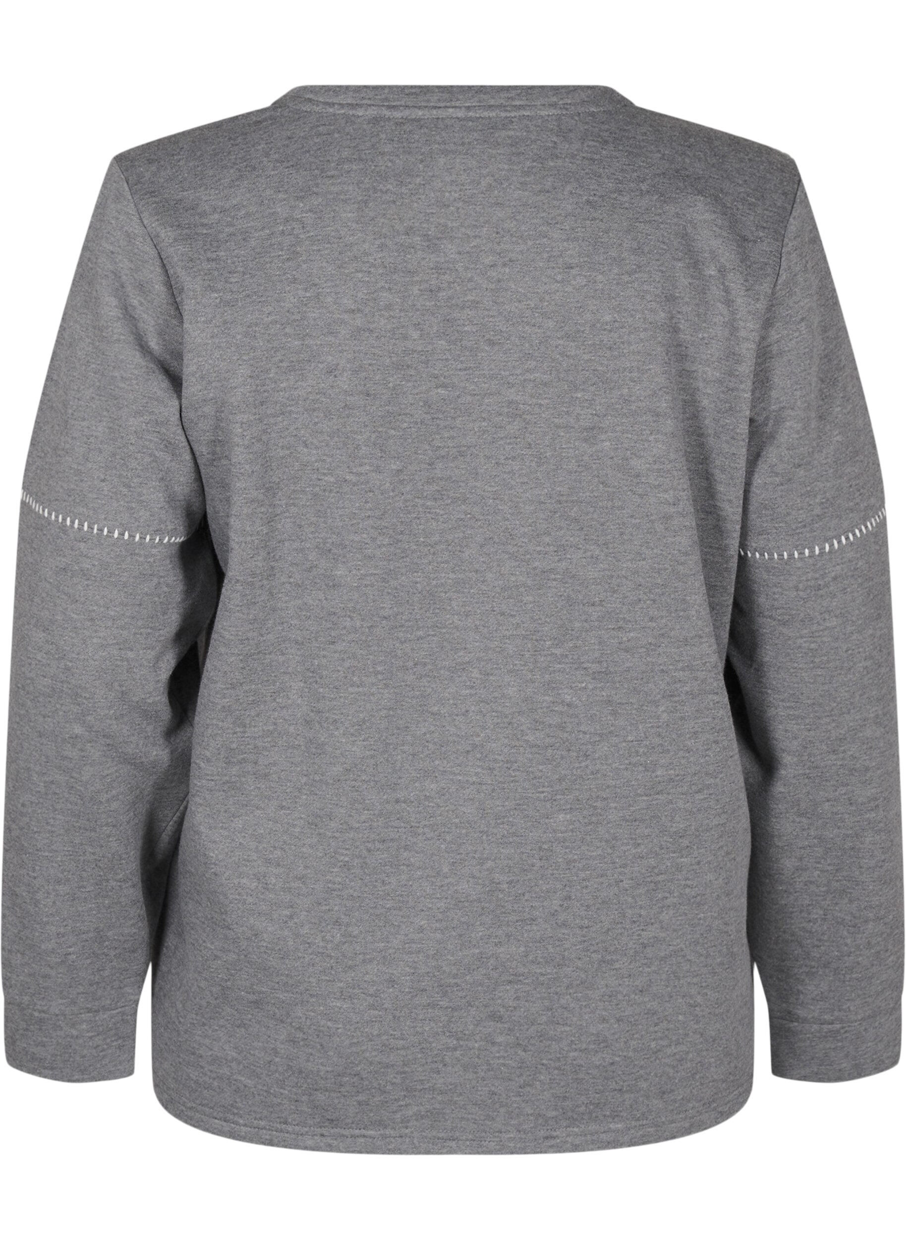 Sweatshirt med kontrastsyninger