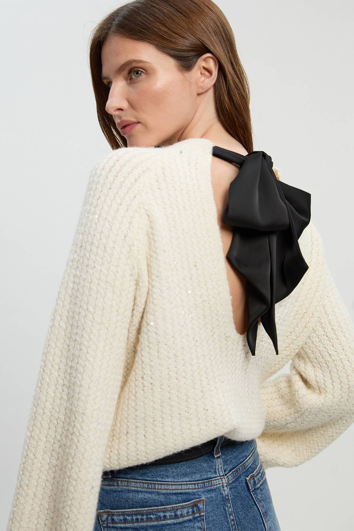 KarenMillen synthétiquell à Sequins avec Nœud Noué en Maille