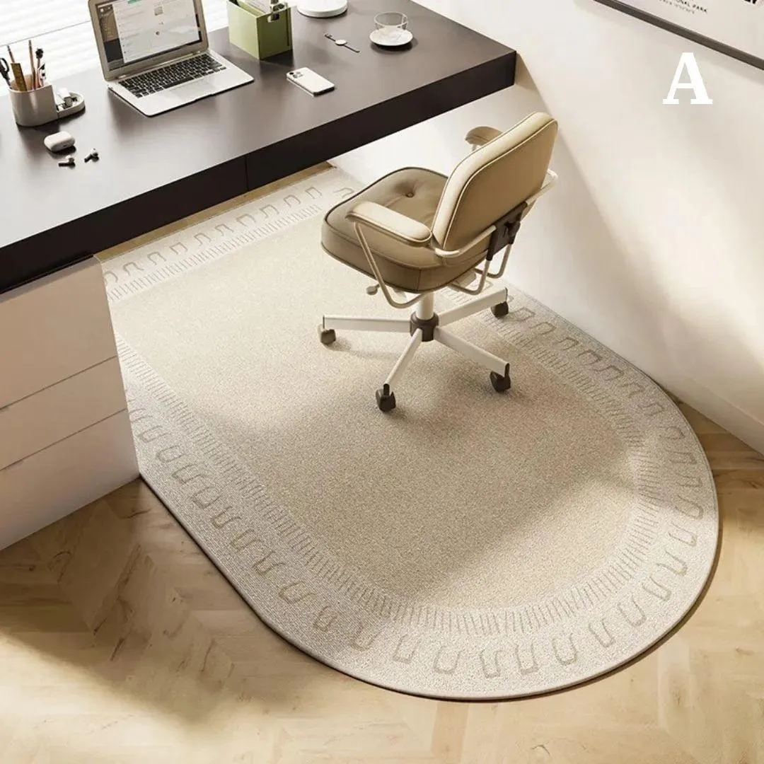 Minimal Rounded Corner Non-slip Floor Mat |  Modern Bedroom Study Computer Desk Rug Carpet