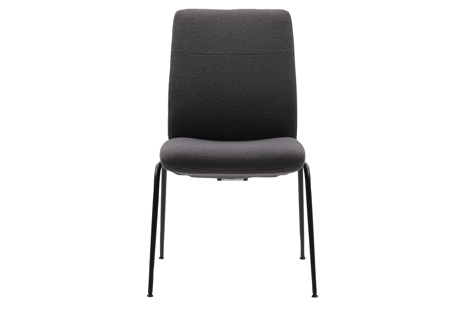 Chilli spisestol Tekstil Lotus Dark grey. Lav rygg med sort D300 understell