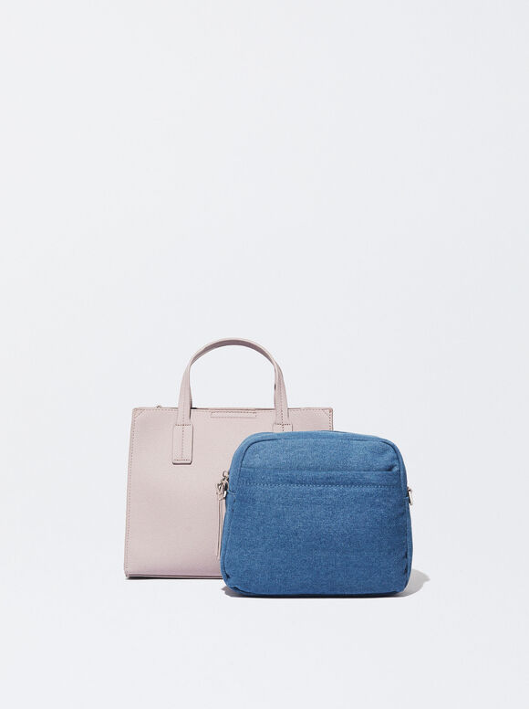Bolsa de compras com bolsa removível - Violeta