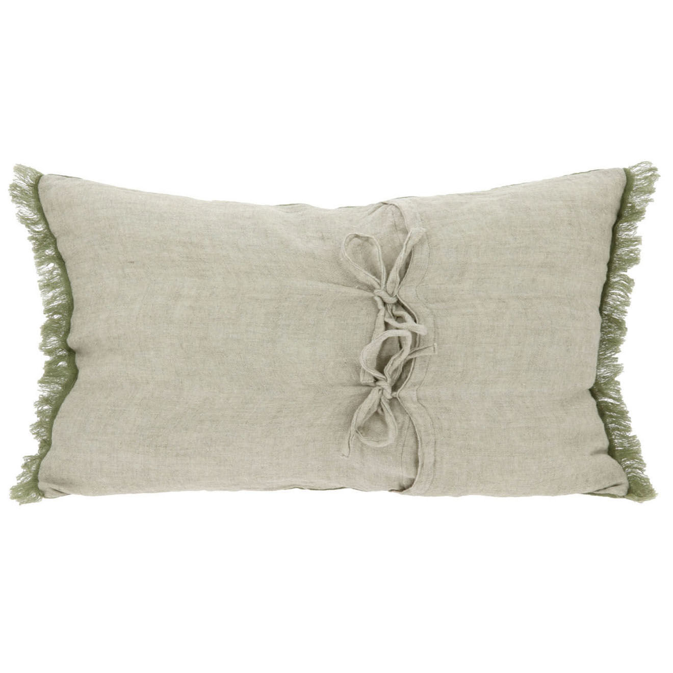 En Fil d'Indienne Housse de coussin Étamine kaki - 45x100 cm