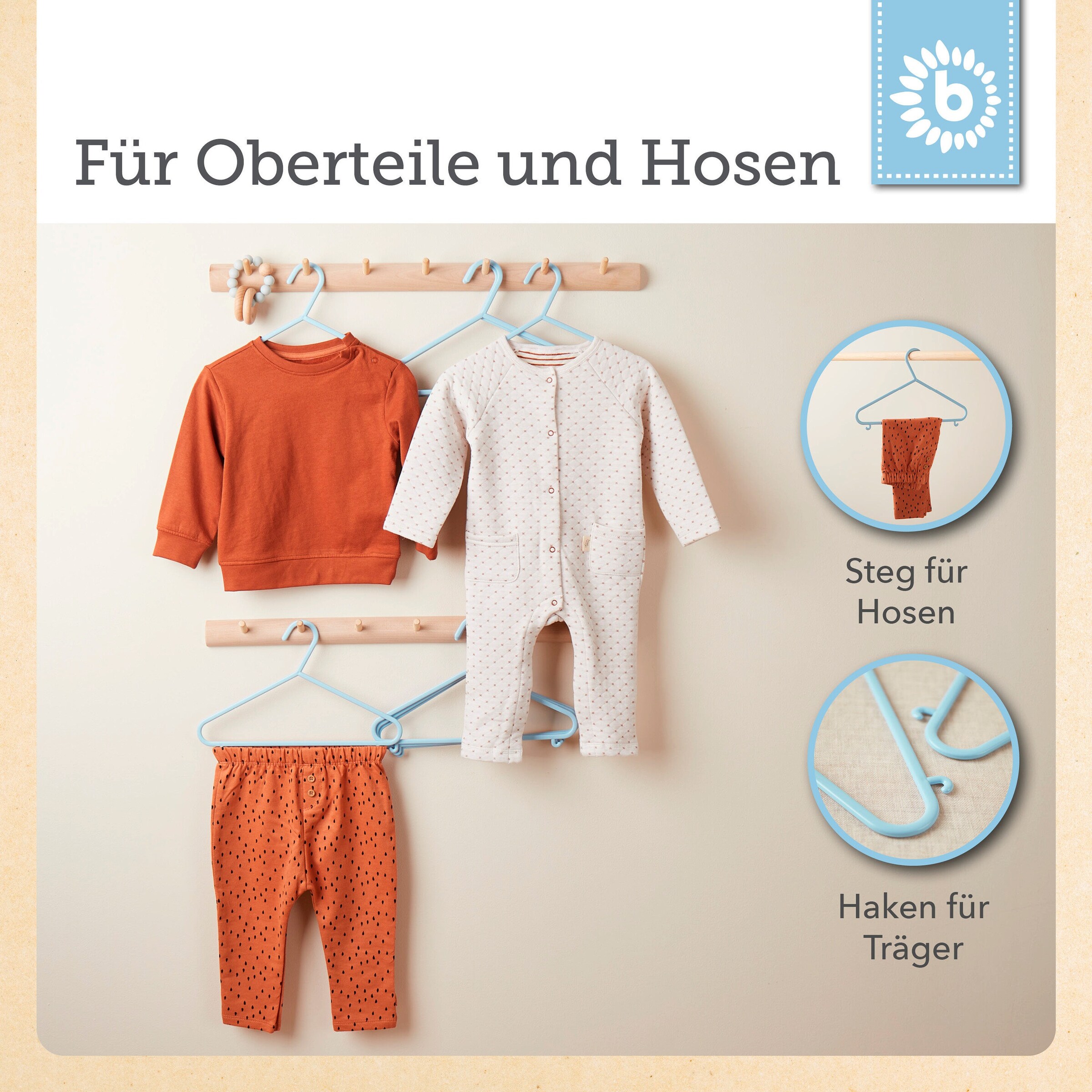 Bieco Kleiderbügel Kinder 16 St Trend blau Trend Blau