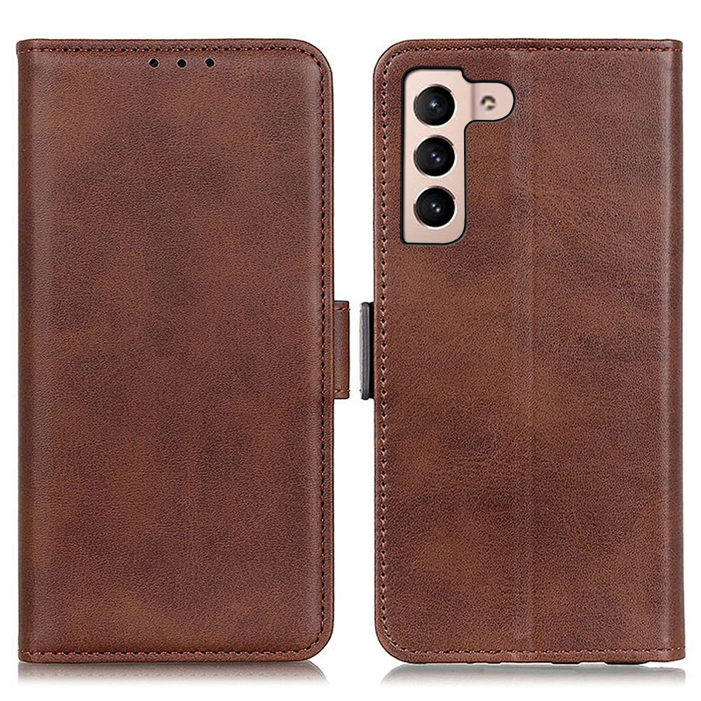 Samsung Galaxy S23 5G Vintage Leder Tasche Flip Cover Fashion Design - Braun