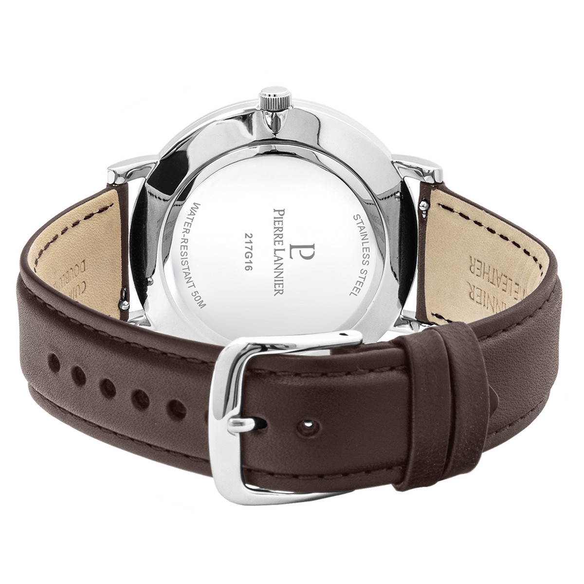 Montre PIERRE LANNIER essential homme bracelet cuir brun